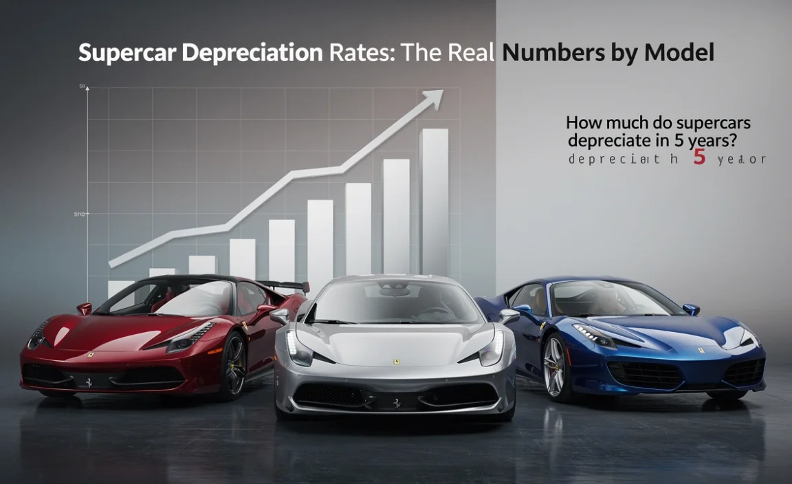 How much do supercars depreciate in 5 years?